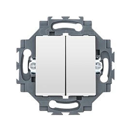 1P Double Switch 250V AC Quick Release Clamp 10AX, Bright, Neutral, Dahlia Series, 3.68 x 7.29 x 7.29 cm, White (Reference: GW35052W)