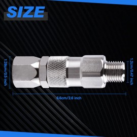 SPEEDWOX 1/4-Inch Airless Spray Gun Swivel Joint 360 Degrees Rotate 1/4 Inch Sprayer Joint with Tape High Pressure Spray Hose Swivel Joint Connector Tips Accessories Stainless Steel Hose Connector