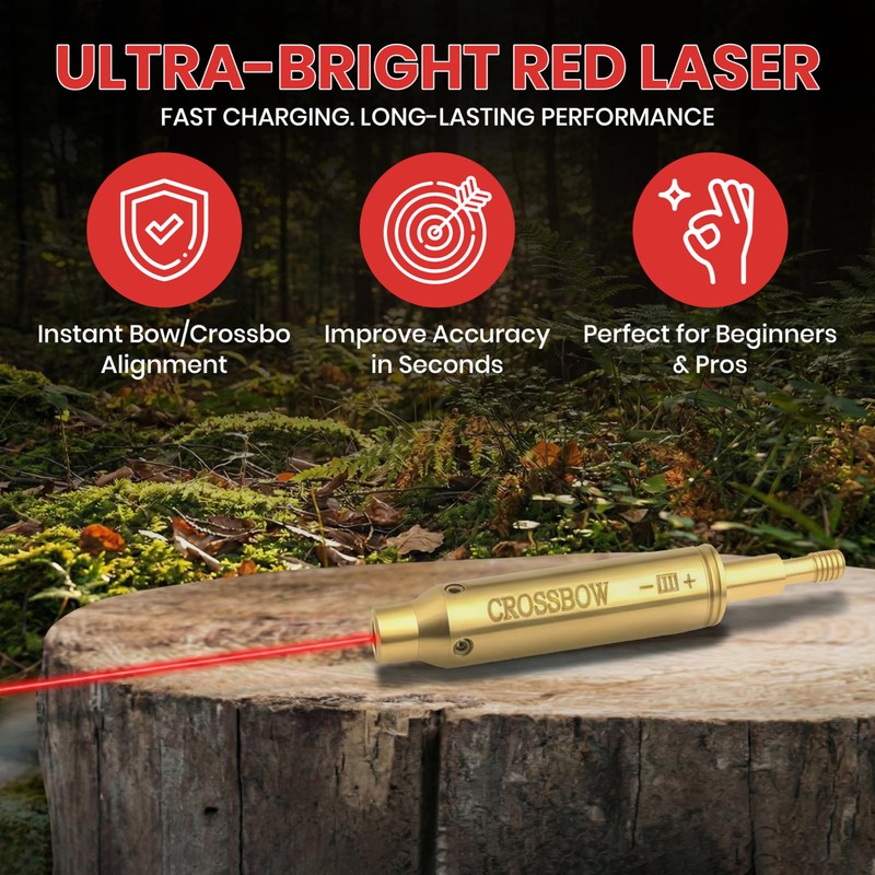 GOTICAL Archery Crossbow Bow Arrow Red Laser Sighting Tool Boresighter