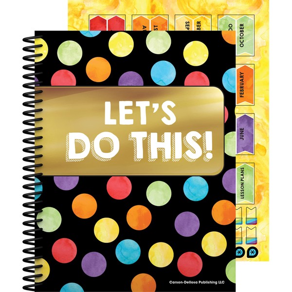 Carson Dellosa Celebrate Learning Teacher Planner, 8" x 11" Spiral Bound Planner With Planner Stickers, Undated Homeschool Planner & Lesson Planner Book for Teachers