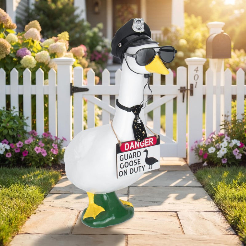 4Pcs Porch Goose Outfit Police - Funny Lawn Goose Costume