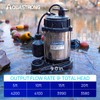 AQUASTRONG 3/4 HP Sump Pump, 4200 GPH Stainless Steel and