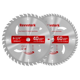 Revvstark Circular Saw Blade 8-1/4 in 40T&60T, with 5/8" Arbor, Carbide Tipped Teeth, TCT Saw Blades for Cutting Various Wood, Plastic and Composite Materials, Fit Dewalt Craftsman Ryobi Milwaukee