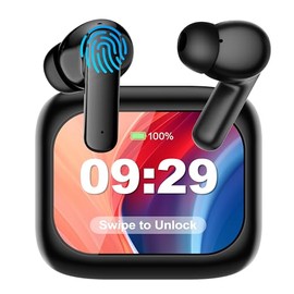 diujzld AI LCD Real Time Language Translator Earbuds, AI Language Translator Earphone 3-in-1 Accents & Long Battery Life Translation Earbuds TWS 144 Languages & 8 Offline for Travel Business(Black)