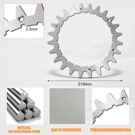 Pack of 2 Robotic Lawnmower Spikes, Compatible with Worx Landroid S/M, 210 mm Stainless Steel Lawnmower Robot Spikes with 14 x Stainless Steel Screws, Traction Improvement, Countersunk Screw Holes
