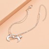 Aneneiceera Boho Half Moon Anklet Bracelet Tiny Bell Anklet Double
