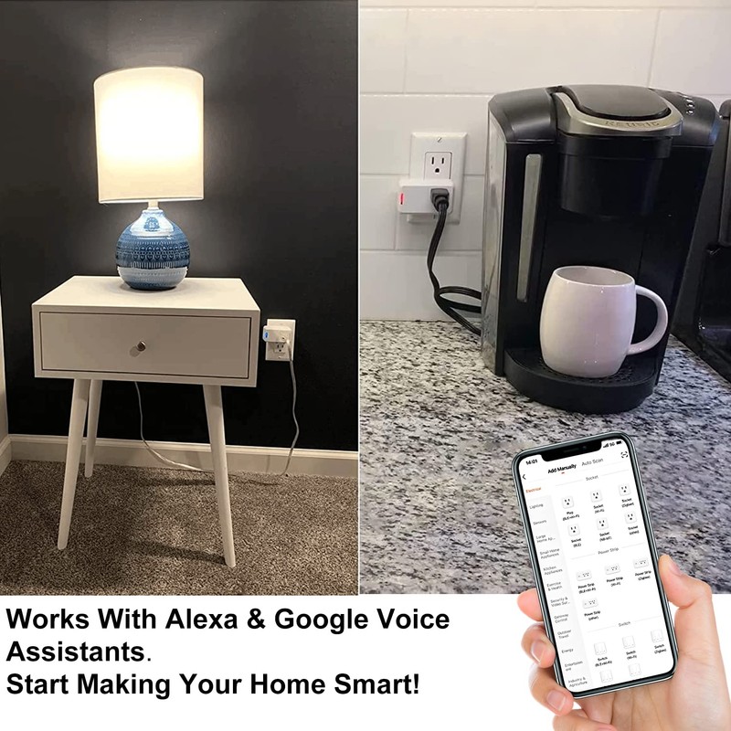 Smart Plug Voice Control Compatible with Alexa Google Assistant, APP