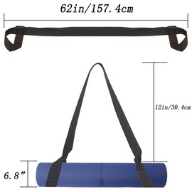 ZYWQ Yoga Mat Carrier Strap, Adjustable Thick Straps Sling for Carrying Different Sizes Mats, Stretching Band（Mat not included）