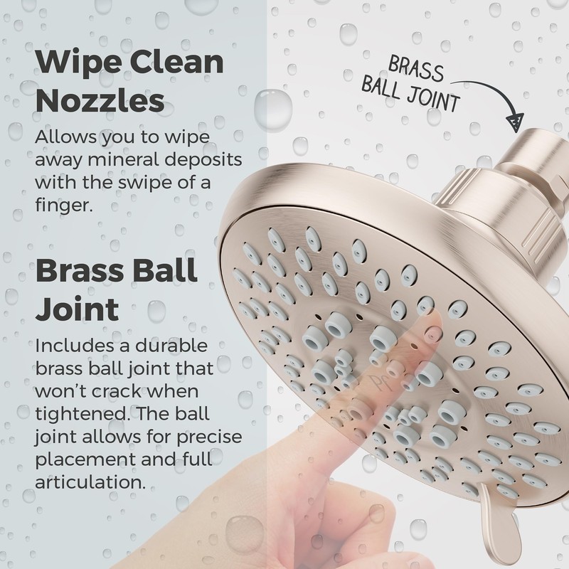 Pfister Universal Shower Head, Shower Arm Not Included, 5-Function, 1.75