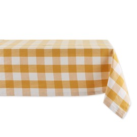 DII Buffalo Check Collection, Classic Farmhouse Tablecloth, Tablecloth, 60x84, Honey Gold