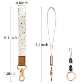 ZAXMEY Wrist Lanyard for Keys, Cute Wrist Strap Lanyard, Key Chain Holders, Wristband Key Chain, Key Wrist Straps, Car Key Holder for Men and Women, Small Flower