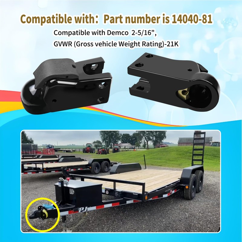 AQBB 14040-81 2-5/16" EZ-Latch Adjustable Coupler Compatible with Demco Trailer