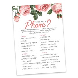 Inkdotpot Bridal ShoweráGameáWedding Shower Bachelorette Party Bulk ActivityáGameáCards 50-PackáFloraláWhats On Your Phone