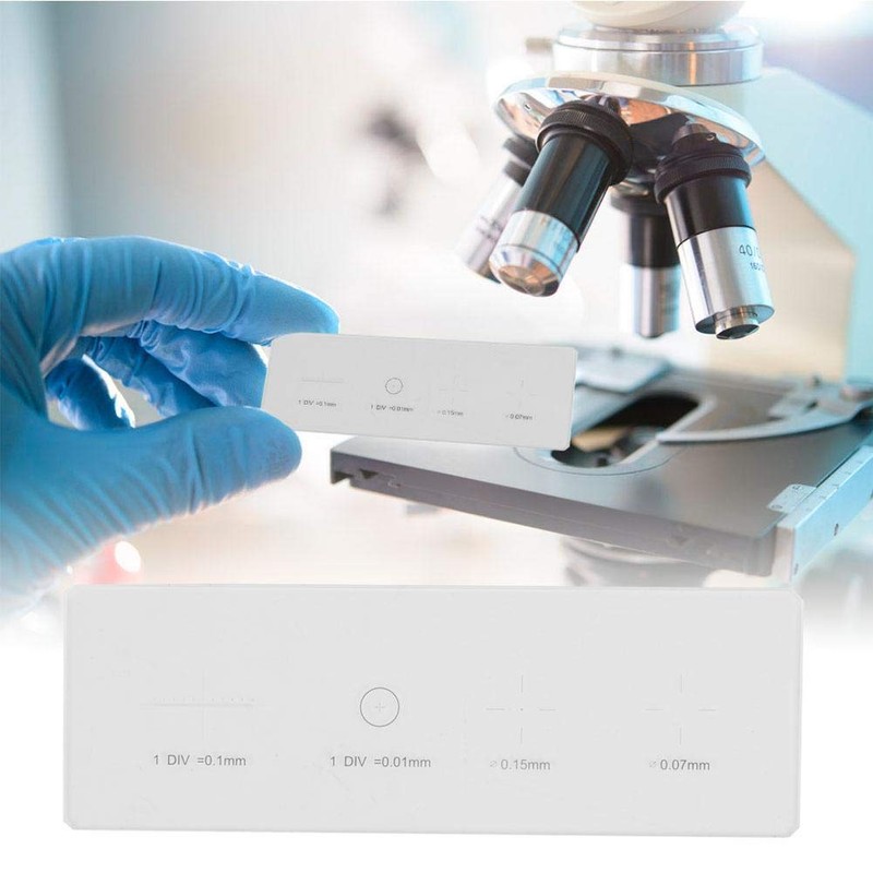 Microscope Micrometer Slide, Microscope Objective Micrometer Calibration Slide Glass Stage