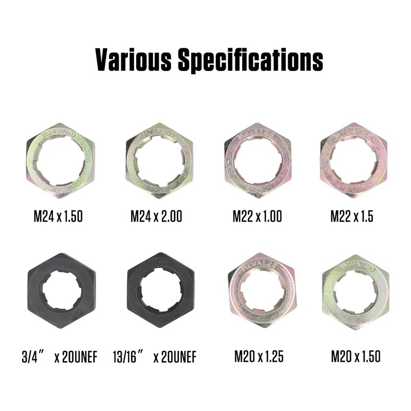 Axle Spindle Rethreading Tool Set with 8 Sizes for Car