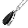 RIZILIA Teardrop Pendant with 18" Chain & Pear Cut Gemstones