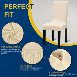 Fafua Chair Covers, Dining Room Chair Covers, Stretch Kitchen Chair Covers/Dining Room Chair Covers Set of 6, Removable Washable Dining Chair Slipcovers for Home, Hotel, Banquet
