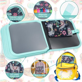 Erasable Book Doodle Set for Kids,Magic Drawing Book for Kids,Reusable Drawing Book 12 Watercolor Pens 14 Page Drawing,Road Trip Car Game Writing Painting Set for Boys and Girls (Sheep)