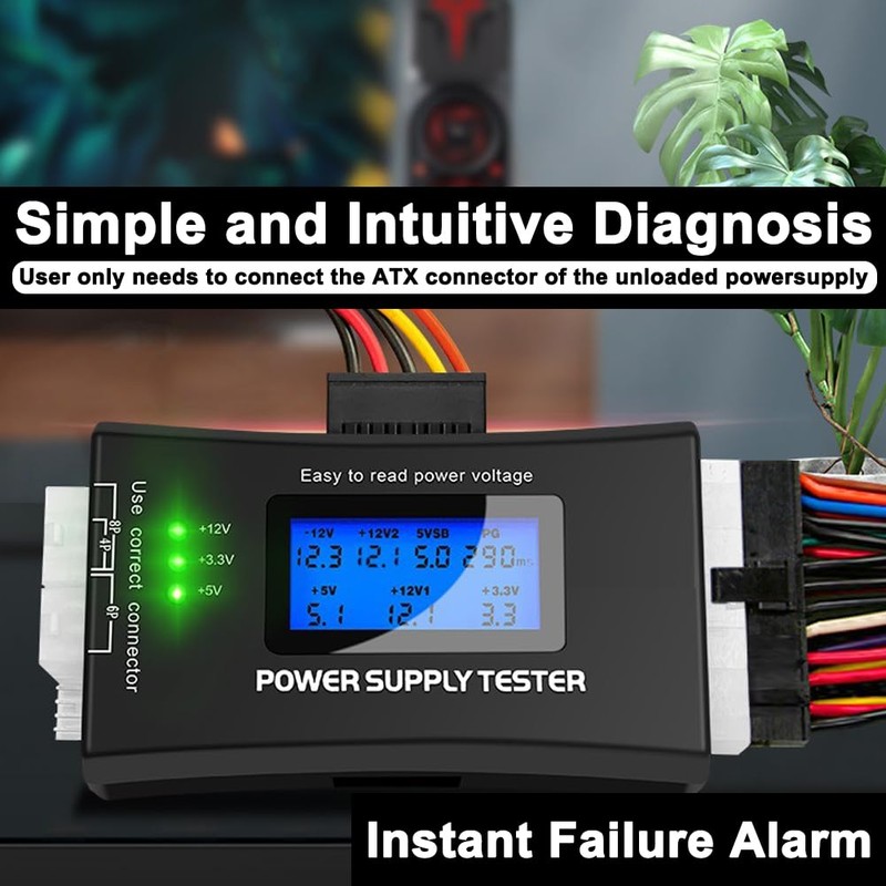 ATX Power Supply Tester, Connections Power Supply Tester, ATX Performance