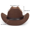 Classic Black Western Felt Roll Up Brim Cowboy and Cowgirl