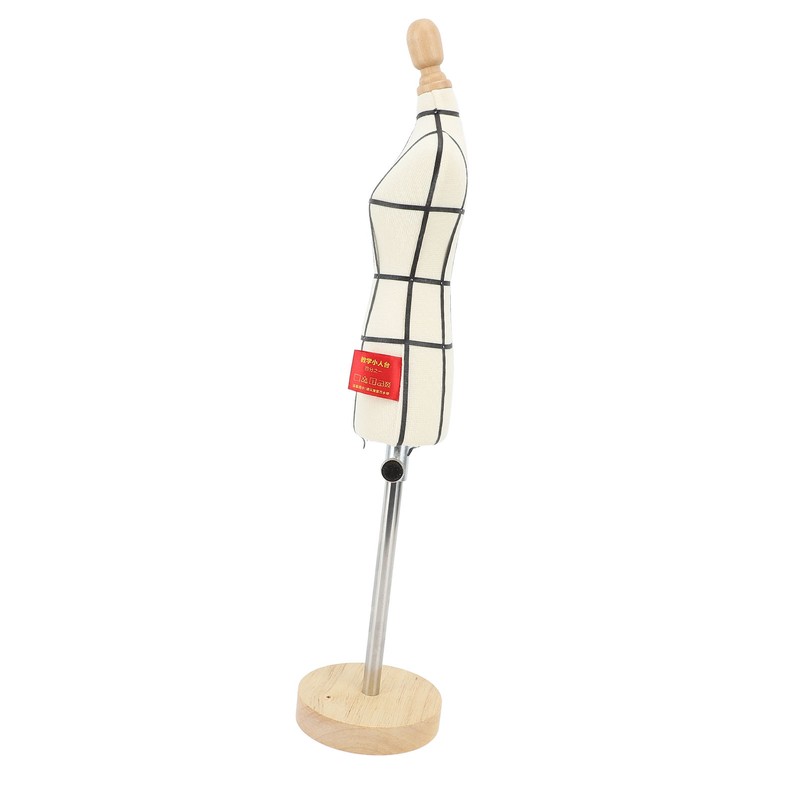 Miniature Dress Form with Stand Wood Base Sewing Mannequin Body