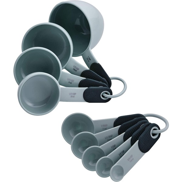 KitchenAid KE475OHGSA Classic Measuring Cups And Spoons Set, Set of 9, Gray