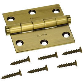 Baldwin 1030060I Square Mortise Hinge, Antique Brass with Brown