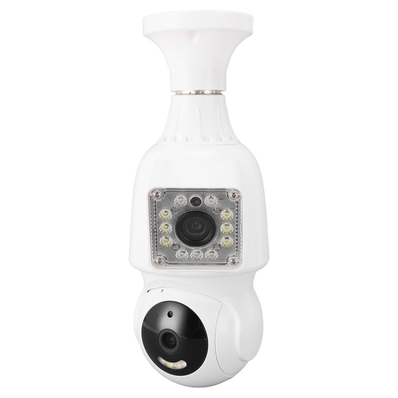 FHD 1080P Dual Lens Light Bulb Security Camera 360 Degree