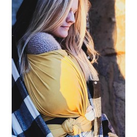 Hoppediz Elastic Baby Sling from Birth, Curry 4.60 m