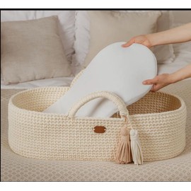 BUY ALL HERE Baby Mattress for Pram & Moses Basket – HQ Foam - Water Resistant & Removable Quilted Cover | Hypoallergenic | Size 70 x 30 x 04 CM