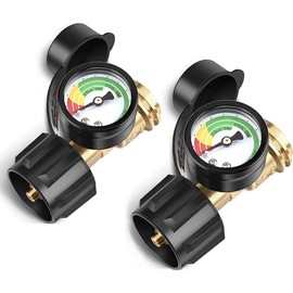 2 Pack Propane Tank Gauge, Gas Grill Gauge for 5-40lbs Propane Tank, 3 Temperatures Scale, Color-Coded Propane Tank Gauge Level Indicator,for Grill, Heater, Fryer, Camper