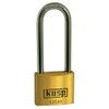 Kasp K12550L80A1 Premium Brass Padlock High Shackle Keyed Alike, Gold/Silver,