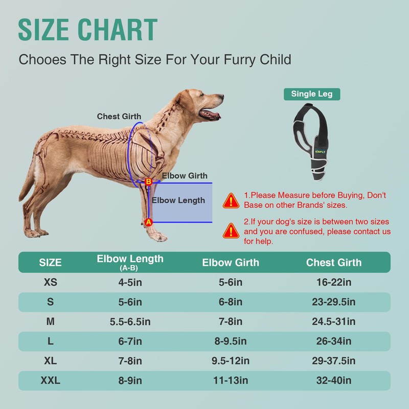 KISFLY Dog Elbow Brace for Canine Elbow and Shoulder Support