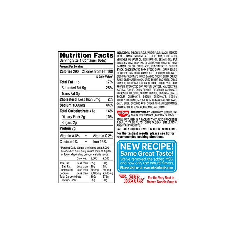 Nissin the Original Cup Noodles with Shrimp Twenty-four 2.5 Ounce