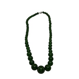 Natural Emerald Gemstone Graduated Round Beaded Necklace