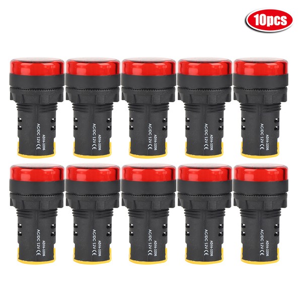 10Pcs BERM LED Power Indicator Light Semiconductor Energy-Saving Lamp φ22mm