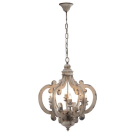A&B Home Wood and Metal Chandelier, 20.5" x 18" x 24"