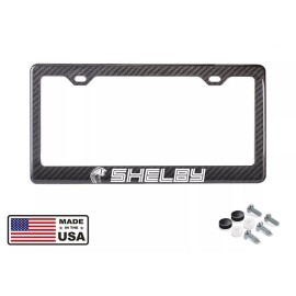 Reflective Shelby Mustang Real 3K Black 100% Carbon Fiber License Plate Frame