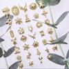 50Pcs Christmas Nail Charms Gold Christmas Charms for Nails Design