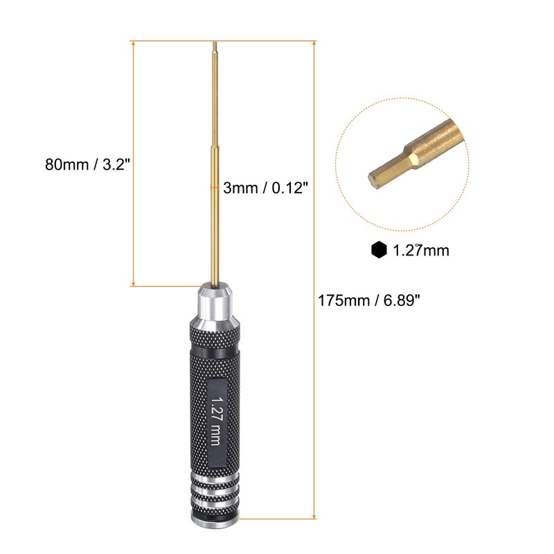 sourcing map RC Hex Screwdriver 1.27mm Mini Titanium Hexagon Screwdrivers