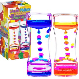 YUE MOTION Liquid Motion Bubbler Visual Sensory Toys, Liquid Timer– New Big Calming Sensory Bubbler Toy- Colorful Liquid Hourhlass for Stocking Stuffers, Novelty Gifts