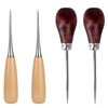 HARY 4Pcs bradawl Tool Gourd Shape Leather Tools Brown Beige