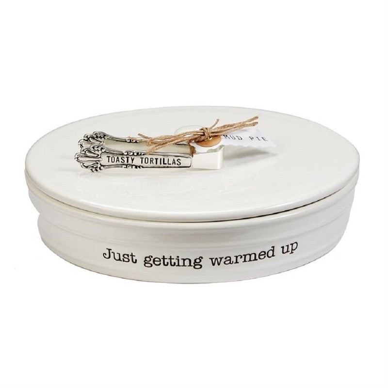 Mud Pie Ceramic Tortilla Warming Dish Set of 3
