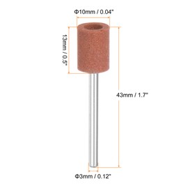 QUARKZMAN Pack of 18 Mounted Sanding Discs Concave Heads, 10 mm Metal Grinding Bits with Shaft for Rotary Tools, Metalworking and Engraving, Brown