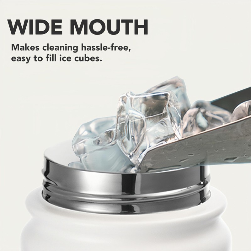 Insulated Stainless Steel Water Bottle with Straw, Ceramic-Lined, BPA-Free &