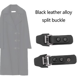 LT Easiyl 4 Pairs Black Metal Leather Clasp Fasteners PU Leather Snap Toggle with 2 Snap Fastener Metal Leather Clasp for Clothing Accessories Sew On Hooks DIY Craft 9x3.2cm