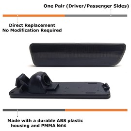 iJDMTOY Smoked Lens Rear Side Marker Light Shells/Housings Compatible With 2005-09 Ford Mustang, Replace OEM Back Red Sidemarker Lamps