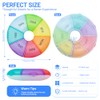 Portable Round Weekly Pill Box 7 Day Dosset Box, Multicolor