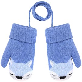 AIDIER Baby Boys Girls Winter Knitted Mittens Warm Fleece Lined Gloves for Kids 0-3 Years