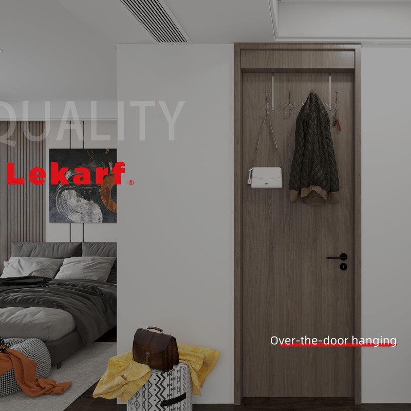 Lekarf Over The Door Coat Hook, 2PC Pack 4 Dual